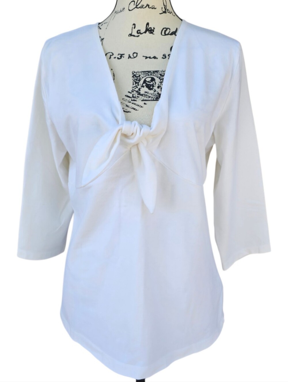 Ralph Lauren White Tie-Neck Women's Blouse